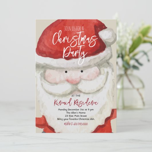 Uitnodiging voor kerstfeestdagen (Staand voorkant)