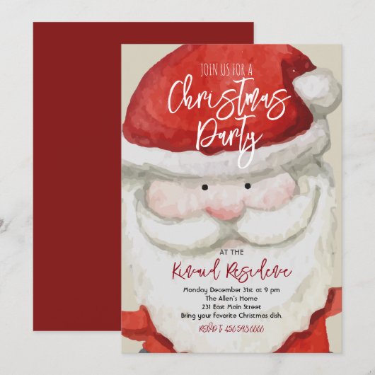 Uitnodiging voor kerstfeestdagen (Voorkant / Achterkant)