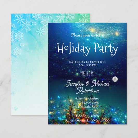 Uitnodiging voor kerstfeestdagen (Voorkant / Achterkant)