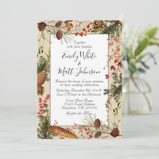 Uitnodiging voor kerstfeestdagen (Staand voorkant)