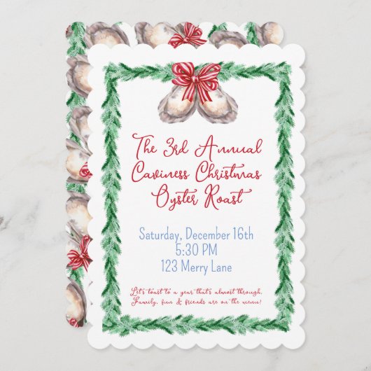 Uitnodiging voor kerstfeestdagen (Voorkant / Achterkant)