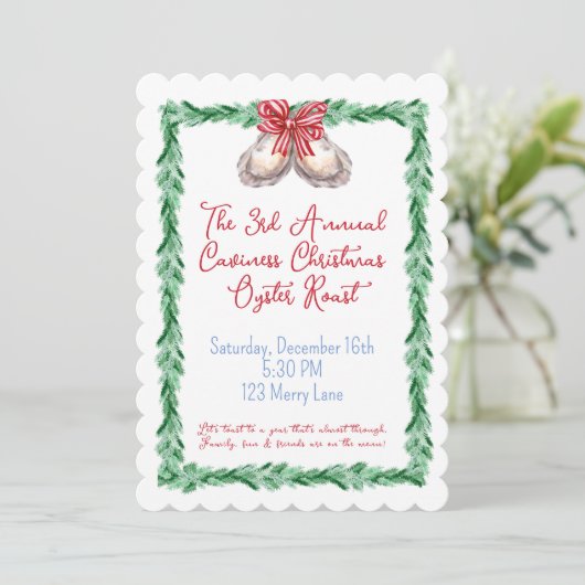 Uitnodiging voor kerstfeestdagen (Staand voorkant)