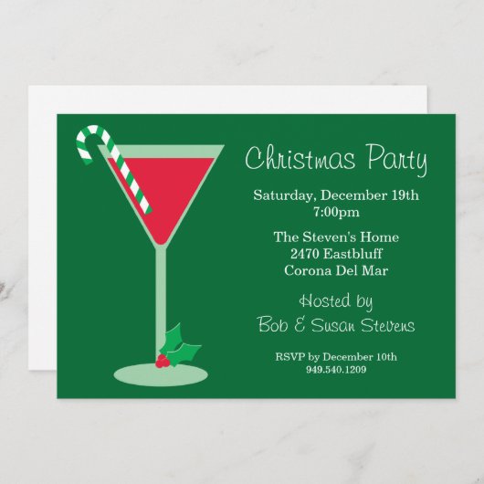 Uitnodiging voor kerstfeestdagen (Voorkant / Achterkant)