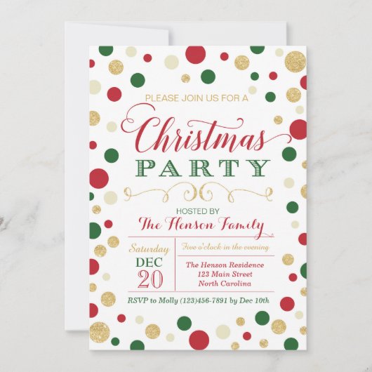 Uitnodiging voor kerstfeestdagen (Voorkant)