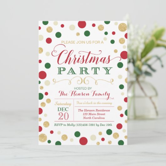 Uitnodiging voor kerstfeestdagen (Staand voorkant)