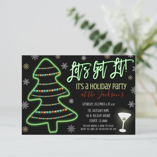 Uitnodiging voor kerstfeestdagen (Staand voorkant)