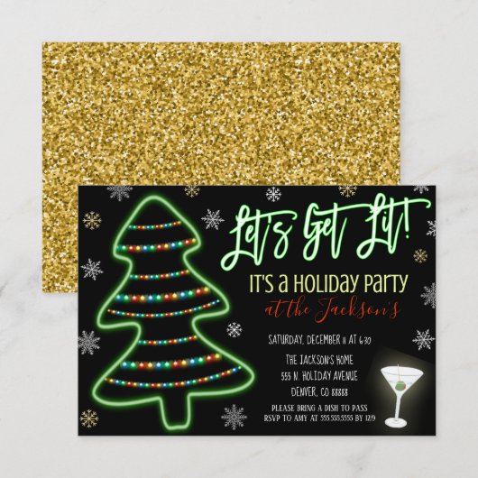 Uitnodiging voor kerstfeestdagen (Voorkant / Achterkant)