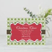 Uitnodiging voor kerstfeestdagen (Staand voorkant)