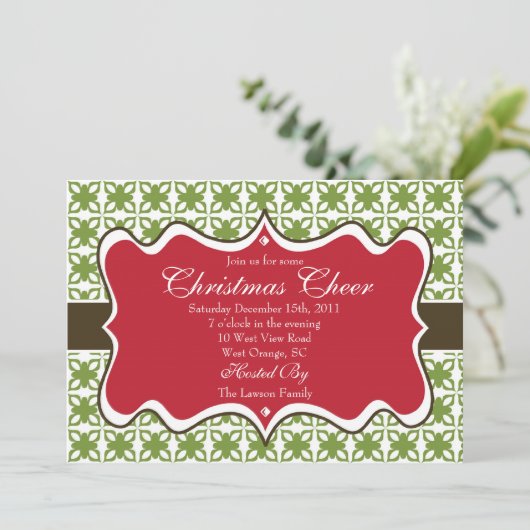 Uitnodiging voor kerstfeestdagen (Staand voorkant)