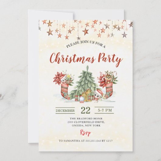 Uitnodiging voor kerstfeestdagen (Voorkant)