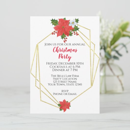 Uitnodiging voor kerstfeestdagen (Staand voorkant)