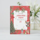 Uitnodiging voor kerstfeestdagen (Staand voorkant)