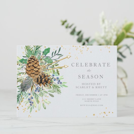 Uitnodiging voor kerstfeestdagen (Staand voorkant)