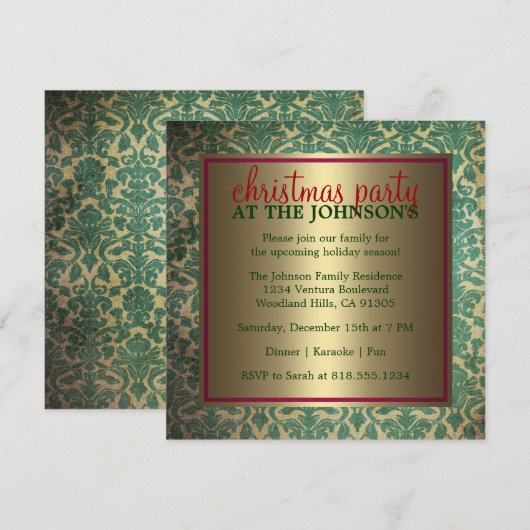 Uitnodiging voor kerstfeestdagen (Voorkant / Achterkant)