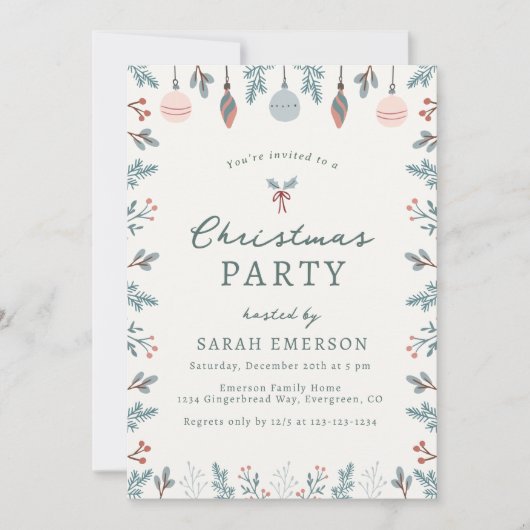 Uitnodiging voor kerstfeestdagen (Voorkant)