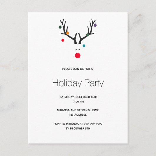 Uitnodiging voor kerstfeestdagen (Voorkant)