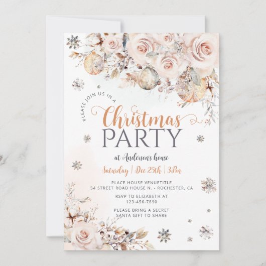 Uitnodiging voor kerstfeestdagen (Voorkant)