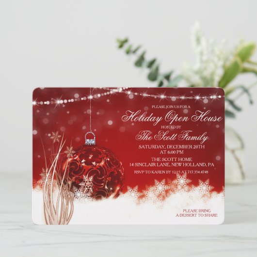 Uitnodiging voor kerstfeestdagen (Staand voorkant)