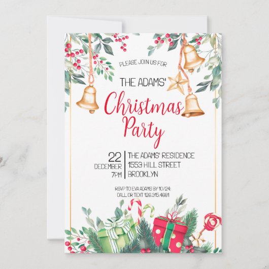 Uitnodiging voor kerstfeestdagen (Voorkant)