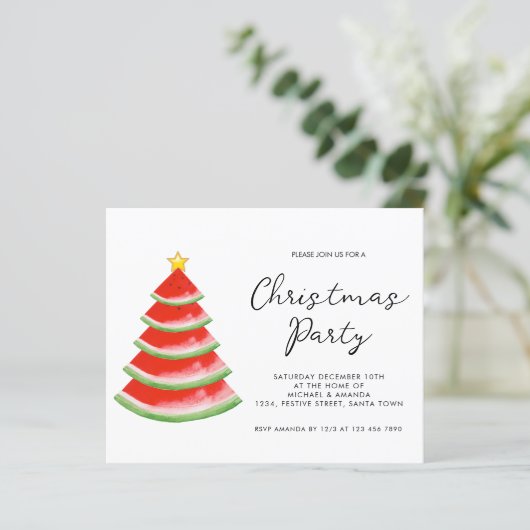 Uitnodiging voor kerstfeestdagen (Staand voorkant)