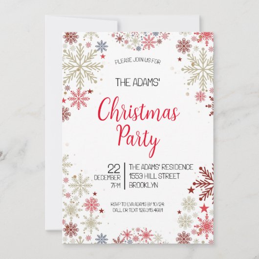 Uitnodiging voor kerstfeestdagen (Voorkant)