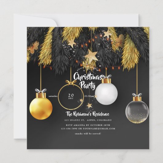 Uitnodiging voor kerstfeestdagen (Voorkant)