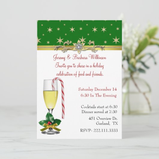 Uitnodiging voor kerstfeestdagen (Staand voorkant)