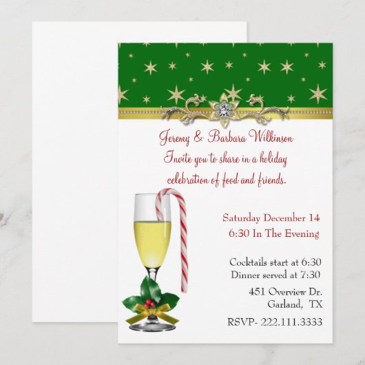 Uitnodiging voor kerstfeestdagen (Voorkant / Achterkant)