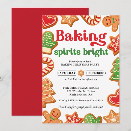 Uitnodiging voor kerstfeestdagen (Voorkant / Achterkant)