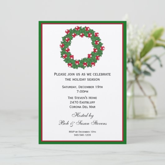 Uitnodiging voor kerstfeestdagen (Staand voorkant)