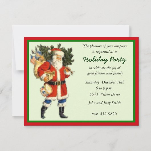 Uitnodiging voor kerstfeestdagen (Voorkant)