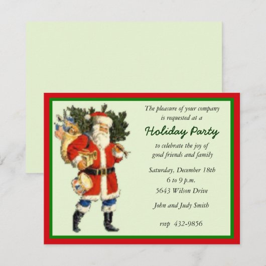 Uitnodiging voor kerstfeestdagen (Voorkant / Achterkant)