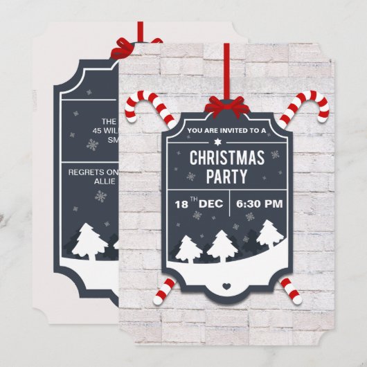 Uitnodiging voor kerstfeestdagen (Voorkant / Achterkant)