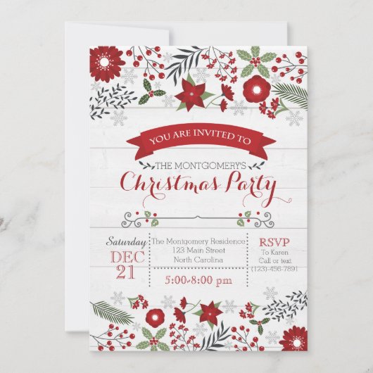 Uitnodiging voor kerstfeestdagen (Voorkant)