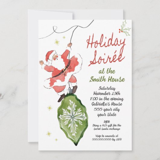 Uitnodiging voor kerstfeestdagen (Voorkant)