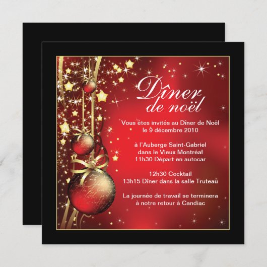 Uitnodiging voor kerstfeestdagen (Voorkant / Achterkant)