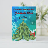 Uitnodiging voor kerstfeestdagen (Staand voorkant)