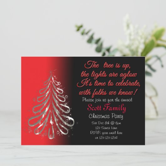  uitnodiging voor kerstfeestdagen (Staand voorkant)