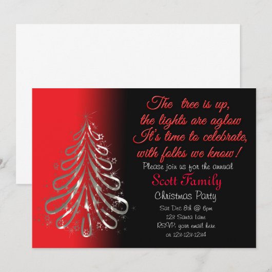 uitnodiging voor kerstfeestdagen (Voorkant / Achterkant)