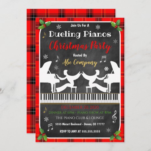 Uitnodiging voor kerstfeestdagen (Voorkant / Achterkant)