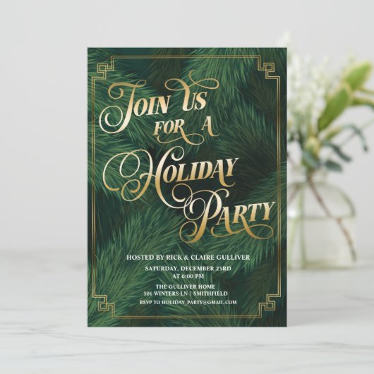 Uitnodiging voor kerstfeestdagen (Staand voorkant)