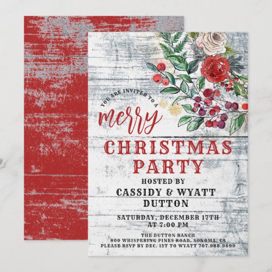 Uitnodiging voor kerstfeestdagen (Voorkant / Achterkant)