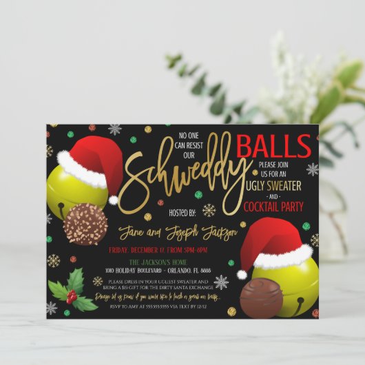 Uitnodiging voor kerstfeestdagen (Staand voorkant)