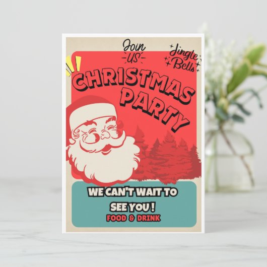 Uitnodiging voor kerstfeestdagen (Staand voorkant)