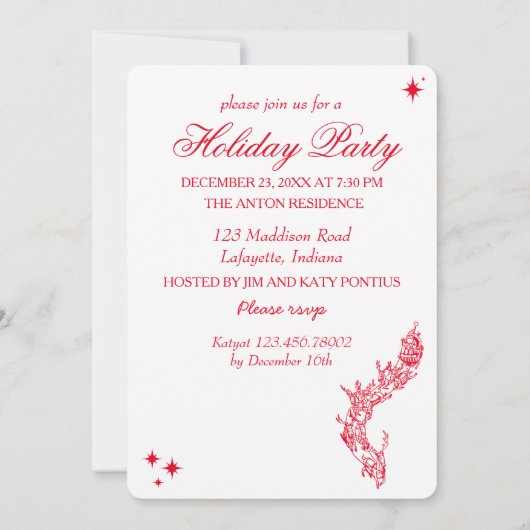 Uitnodiging voor kerstfeestdagen (Achterkant)