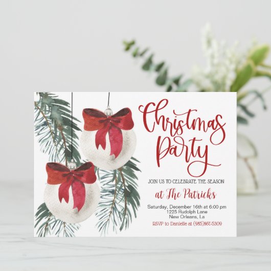 Uitnodiging voor kerstfeestdagen (Staand voorkant)