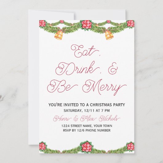 Uitnodiging voor kerstfeestdagen (Voorkant)