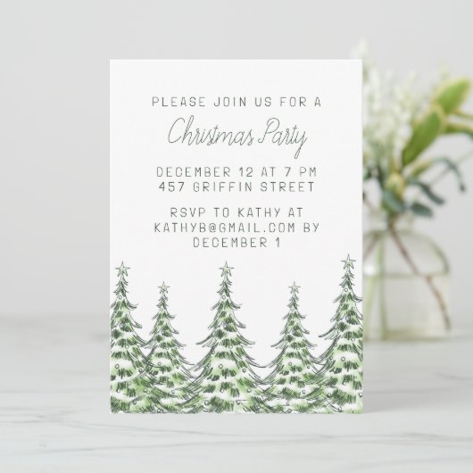 Uitnodiging voor kerstfeestdagen (Staand voorkant)