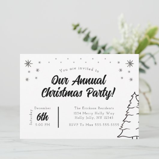 Uitnodiging voor kerstfeestdagen (Staand voorkant)