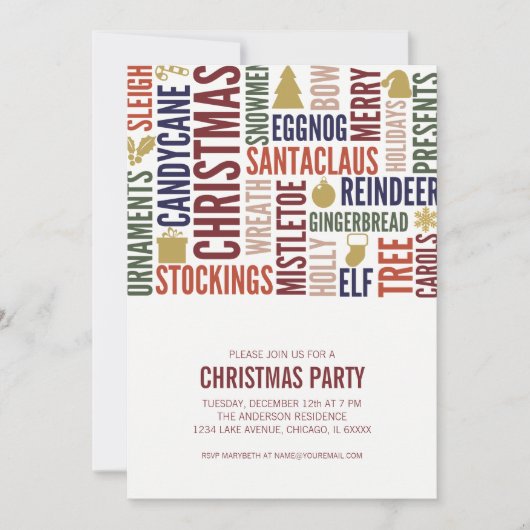 Uitnodiging voor kerstfeestdagen (Voorkant)